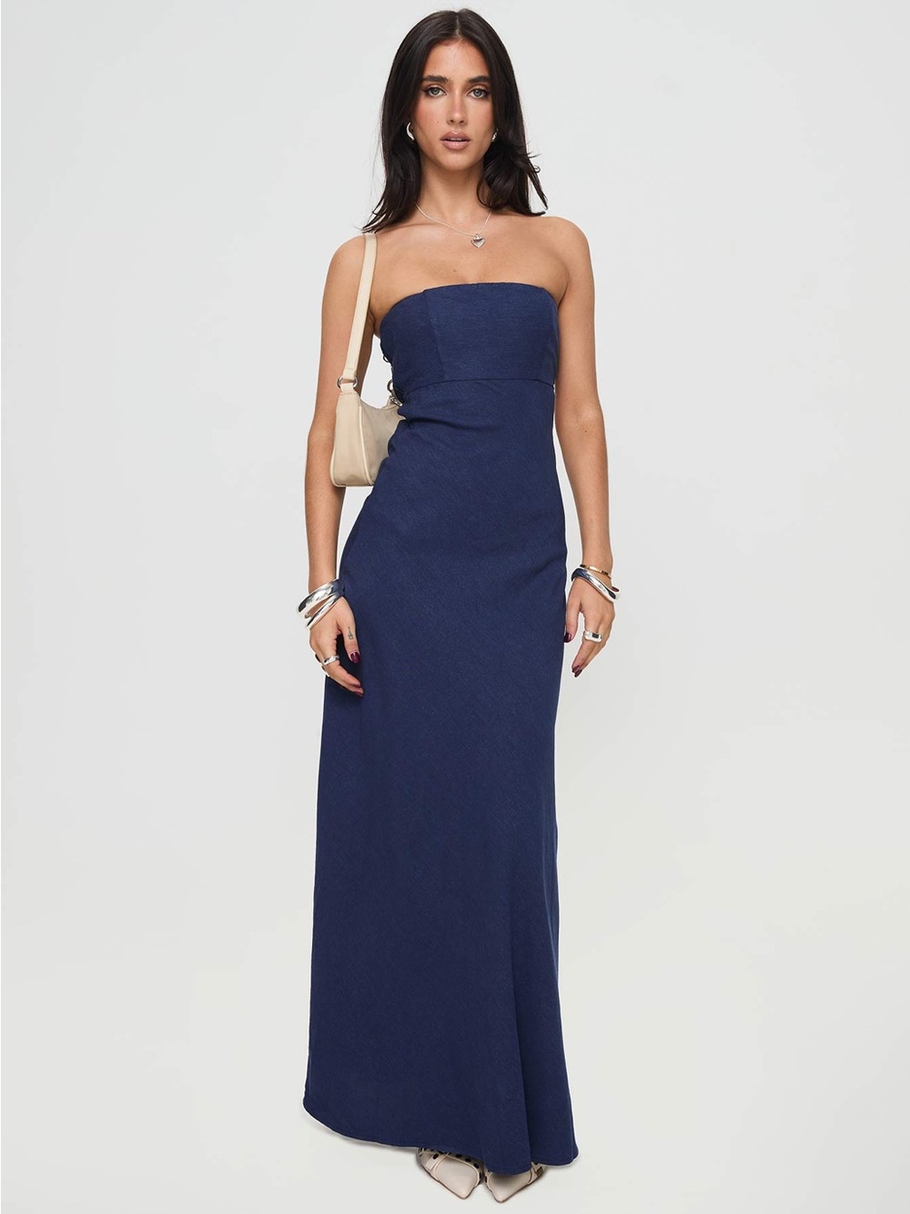 Princess Polly Strapless Navy Maxi Dress